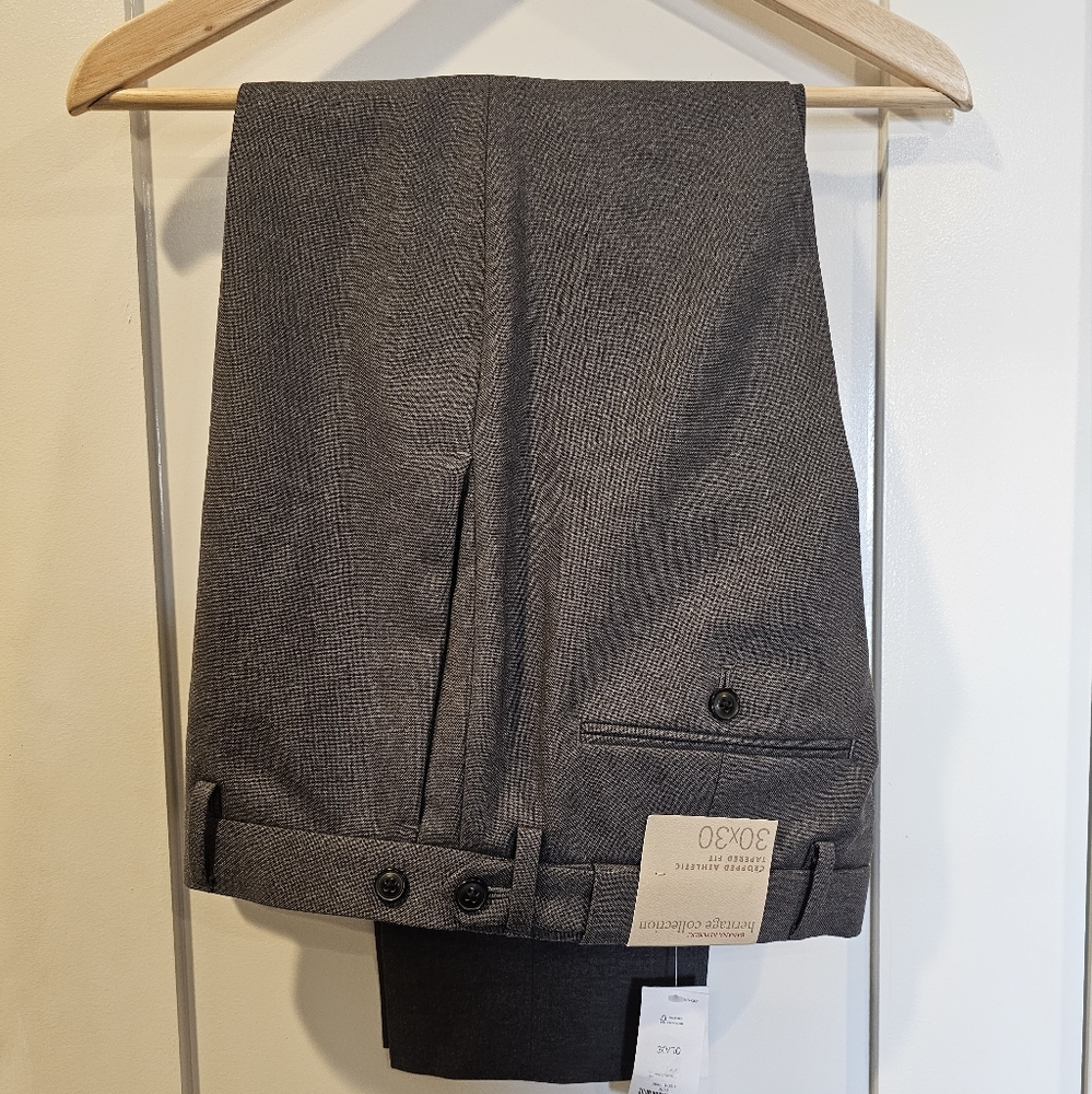 Banana Republic Men's Size 30 Gray Wool Cropped Heritage Trousers